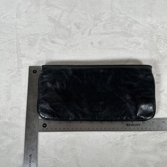 Hobo International Clutch Genuine Leather Wallet Small Bag Women Black EUC - Picture 10 of 10